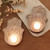 Wood Hamsa Hand Tealight Candle Holders Pair 'Illuminated Hamsa'