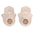 Wood Hamsa Hand Tealight Candle Holders Pair 'Illuminated Hamsa'