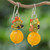 Beaded Dangle Earrings from Thailand 'Sunshine Bright'