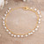 Handmade Gold-Plated Cultured Pearl Charm Bracelet 'Charmed Circle'