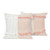 Fringed Cotton Cushion Covers from India Pair 'Delhi Sophistication in Peach'