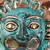 Handmade Peruvian Copper and Bronze Decorative Wall Mask 'Solar Octopus'