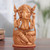 Handmade Kadam Wood Ganesha Sculpture 'Sweet Tusk'
