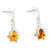 925 Sterling Silver and Amber Ladybug Dangle Earrings 'Sweet Ladybug'