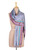 Indian Handloomed Striped Silk Shawl in Steel Blue 'Steel Blue Charm'