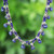 Blue Cultured Pearl Beaded Necklace with Silver Accents 'Wonderful Blue'