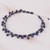 Blue Cultured Pearl Beaded Necklace with Silver Accents 'Wonderful Blue'