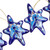 Set of 4 Handcrafted Ceramic Talavera Star Ornaments in Blue 'Floral Twilight'