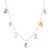 Sterling Silver Charm Necklace with Faceted Gemstones 'Sweet Rainbow Souls'