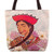 Tote Bag with Andean Lady Print and Floral Motifs 'Lady Andes'