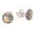 18k Gold-Accented Sterling Silver Ying-Yang Stud Earrings 'Precious Duality'