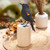Hand-Carved and Hand-Painted Teak  Suar Wood Bird Statuette 'The Red-Winged Blackbird'