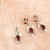 Rhodium-plated Jewelry Set with 7-Carat Garnet Gemstones 'Passion Vines'