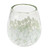 Pair of Stemless Wine Glasses Handblown from Recycled Glass 'White Strokes'