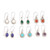 Set of 6 Polished Sterling Silver Gemstone Dangle Earrings 'Daily Jewels'