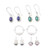 Set of 5 Sterling Silver Gemstone Earrings from India 'Everyday Style'