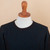 Men's Alpaca Blend Sweater in Black and Azure Made in Peru 'Textures  Azure Diamonds'