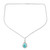 Sterling Silver Pendant Necklace with Recon Turquoise Gem 'Cool Halo Effect'