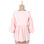 Embroidered Pink Cotton Tunic with Elastic Cuffs 'Tender Blooms'