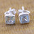 Sterling Silver Stud Earrings with Blue Topaz Gemstone 'Subtle Glimmer'
