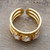 18k Gold-Plated One-Carat Rainbow Moonstone Wrap Ring 'Misty Magic'