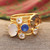 Modern 18k Gold-Plated Multi-Gemstone Cocktail Ring 'Spectacular Glam'