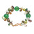 Multi-Gemstone Green Beaded Bracelet with Gold-Plated Clasp 'Spring Majesty'