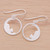 925 Silver Cat Dangle Earrings with Brushed-Satin Finish 'Relaxing'