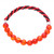 Carnelian Beaded Stretch Bracelet in Red and Black 'Fearless Journey'