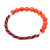 Carnelian Beaded Stretch Bracelet in Red and Black 'Fearless Journey'