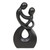 Abstract Romantic Suar Wood Sculpture in a Black Hue 'Staring at You'