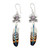 Feather-Themed Sterling Silver Dangle Earrings with Amethyst 'Sage's Feather'