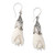 Bat-Themed Sterling Silver Dangle Earrings in White 'Angel Bat'