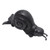 Hand-Carved Black Suar Wood Human-Like Snail Sculpture 'Tired Night Snail'