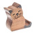 Cat-Themed Hand-Carved Raintree Wood Phone Holder 'Feline Support'