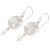 Polished Sterling Silver Dangle Earrings with Grey Pearls 'Heavenly Butterfly'