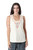 Embroidered Cotton Tank Top from India 'Floral Story in Light Green'