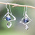 Blue Cultured Pearl and Sterling Silver Dangle Earrings 'Bluest Depths'