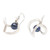 Blue Cultured Pearl and Sterling Silver Dangle Earrings 'Bluest Depths'