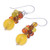 Quartz and Carnelian Dangle Earrings 'Apricot Candy'