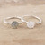 Labradorite and Moonstone Solitaire Rings Pair 'Celestial Bodies'