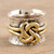 Sterling Silver and Brass Knotted Band Ring 'Golden Knot'