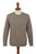 Men's Mushroom Brown 100 Alpaca Cable Knit Pullover Sweater 'Mushroom Brown Geometry'