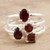Garnet and Sterling Silver Stacking Rings Set of 4 'Fiery Foursome'