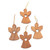 Handmade Wood Angel Ornaments Set of 4 'Love and Blessings'