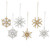 Handcrafted Beaded Snowflake Ornaments Set of 6 'Sparkling Snowflakes'