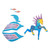 Hand Painted Wood Flying Horse Alebrije in Teal and Purple 'Zapotec Pegasus'