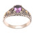 Gold-Accented Amethyst Single Stone Ring 'Curious Invention'