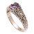 Gold-Accented Amethyst Single Stone Ring 'Curious Invention'