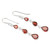 Hand Crafted Garnet Dangle Earrings from India 'Late Rain in Red'